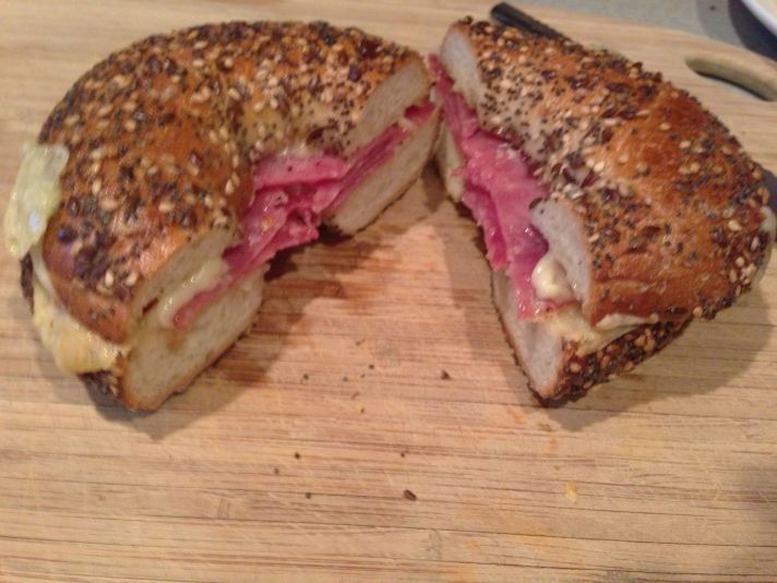 Bagel, Salami and Cheese