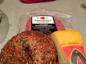 Salami, Swiss Cheese and an Everything Bagel