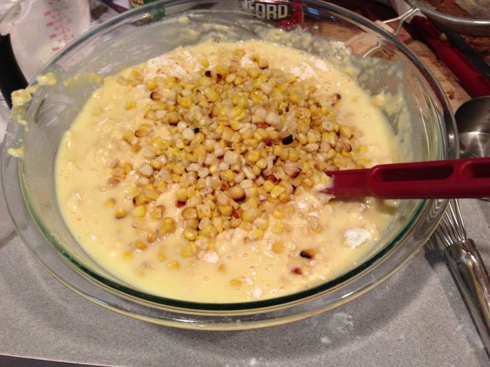 Corn Bread, perfect corn bread recipe, grilled corn added to batter, robert deutsch's corn bread