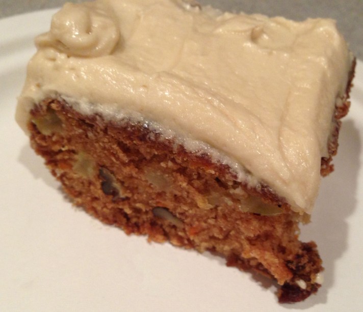 Frosted old fashioned apple cake with frosting brown sugar and brown butter